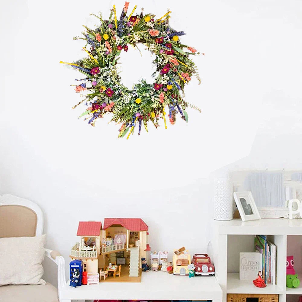 Vibrant Blossom Door Wreath Seasonal Home Accent