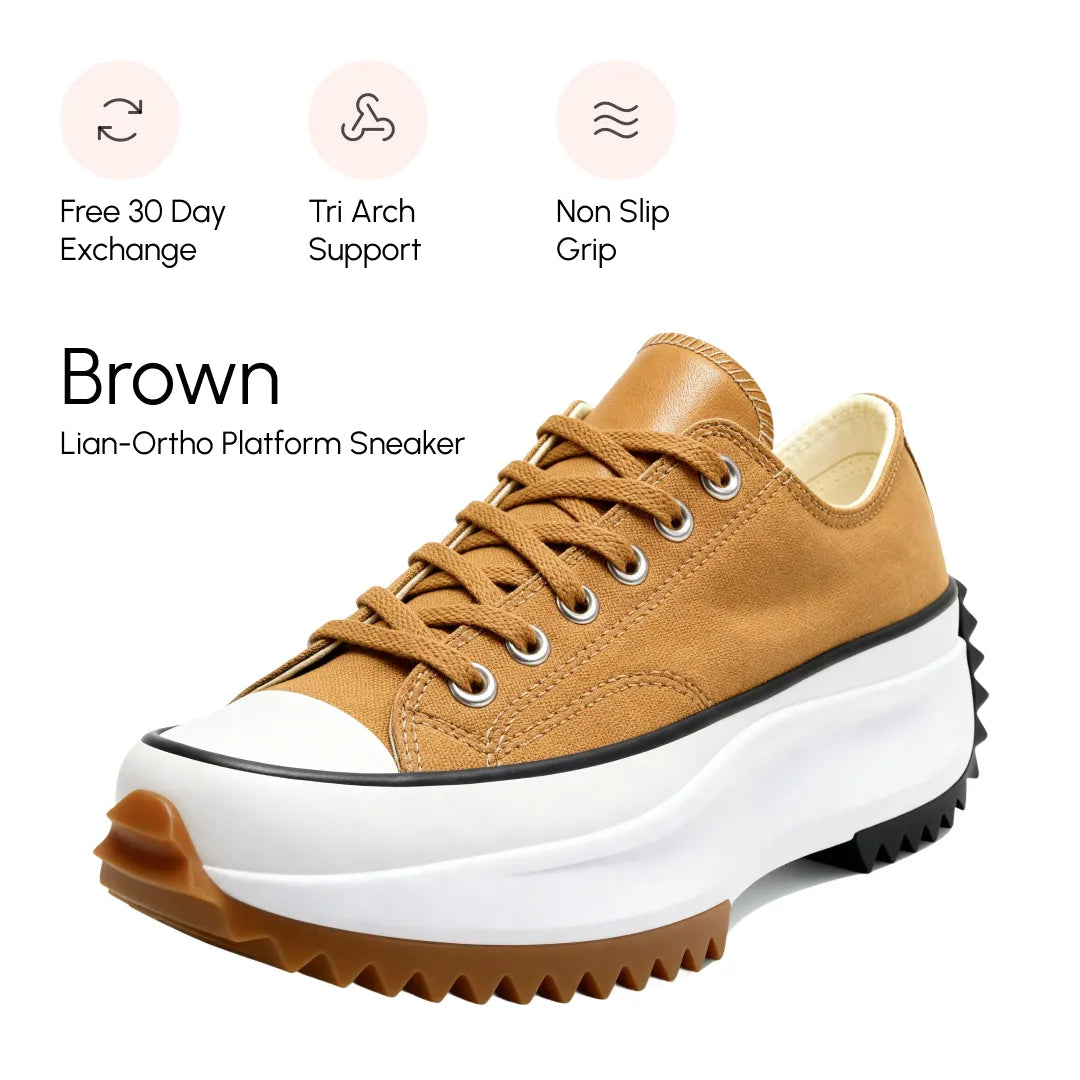 Women’s Casual Platform Sneakers – Tri-Arch Support