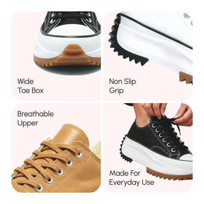 Women’s Casual Platform Sneakers – Tri-Arch Support