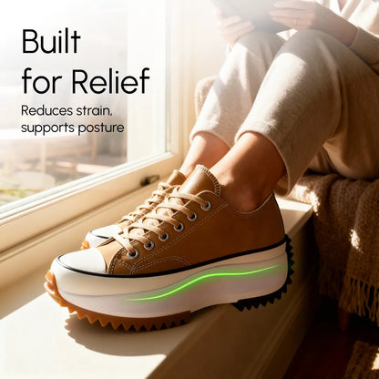 Women’s Casual Platform Sneakers – Tri-Arch Support