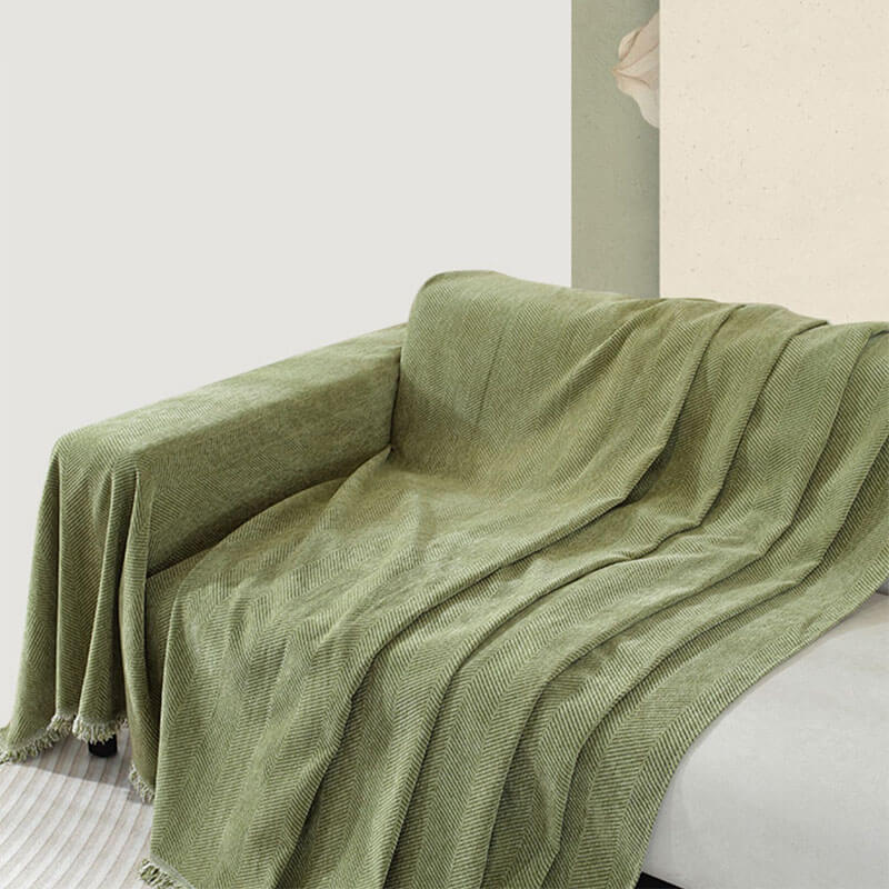 Cozy Chevron Throw Blanket with Gentle Trim