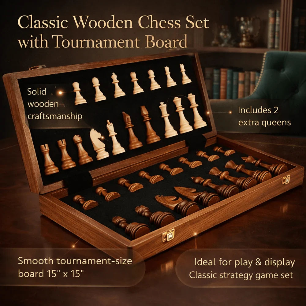 Classic Handcrafted Wood Chess Game Set