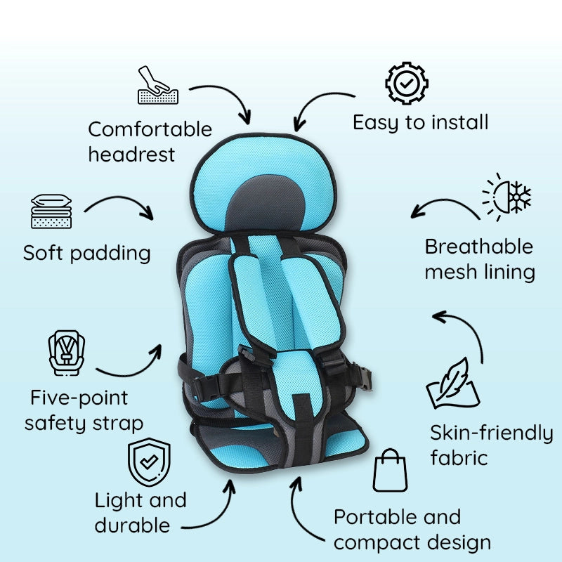 Childrens Adjustable Car Booster Seat Comfort Cushion