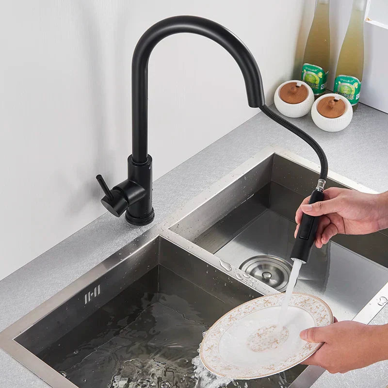 Simple Mount Kitchen Faucet with Flexible Spray Head