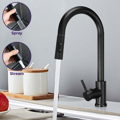 Simple Mount Kitchen Faucet with Flexible Spray Head