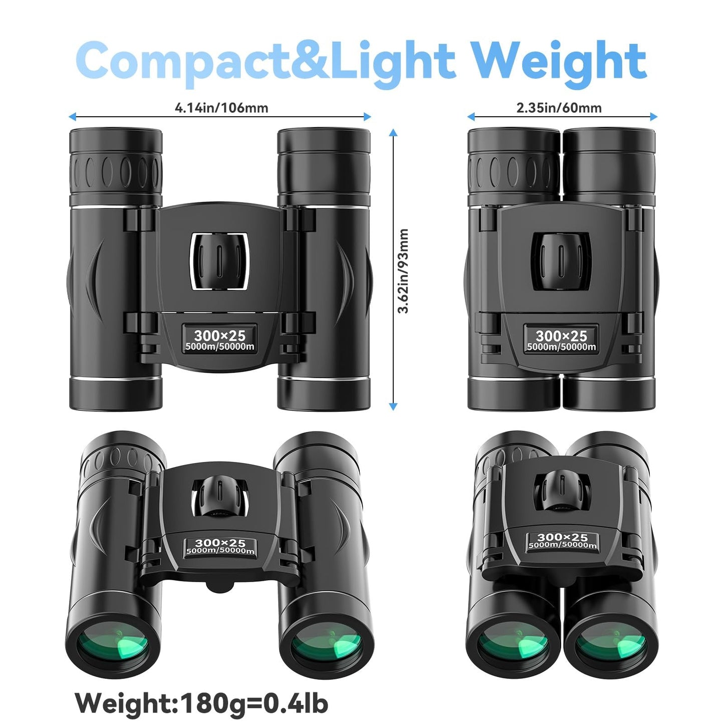 Portable 40X Ultra Wide Travel Binoculars