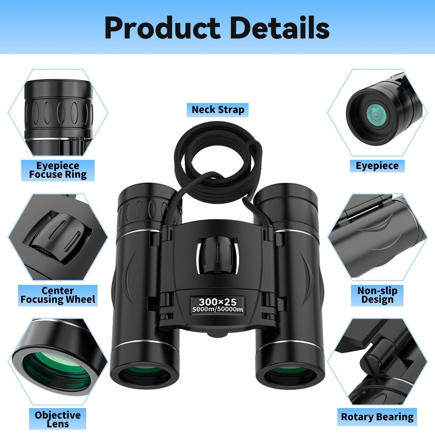 Portable 40X Ultra Wide Travel Binoculars