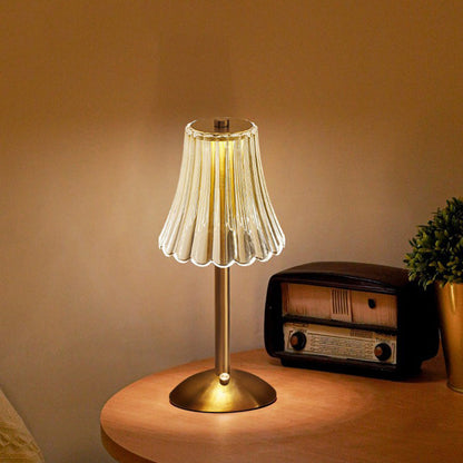 Elegant Crystal Glass Desk Lamp with Shimmering Shade