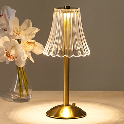 Elegant Crystal Glass Desk Lamp with Shimmering Shade