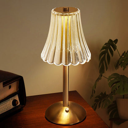 Elegant Crystal Glass Desk Lamp with Shimmering Shade