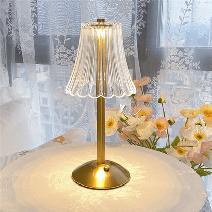 Elegant Crystal Glass Desk Lamp with Shimmering Shade