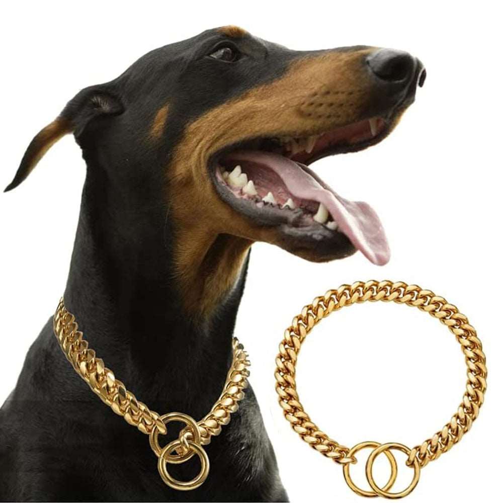 Rugged Stainless Steel Dog Collar Heavy Duty Chain
