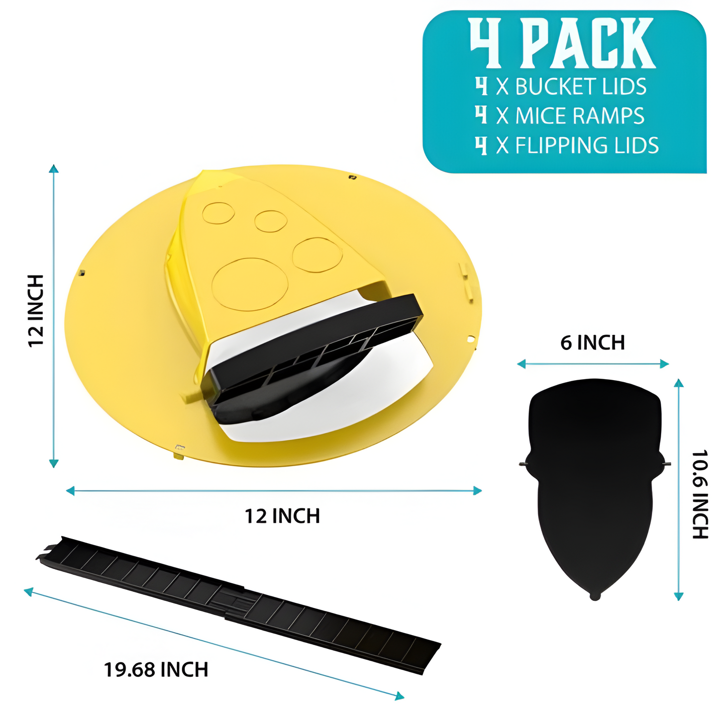 Practical 4-Pack Mouse Catcher Bucket Trap Kit