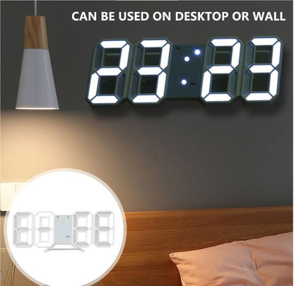 Stylish 3D LED Clock with Built-in Night Light