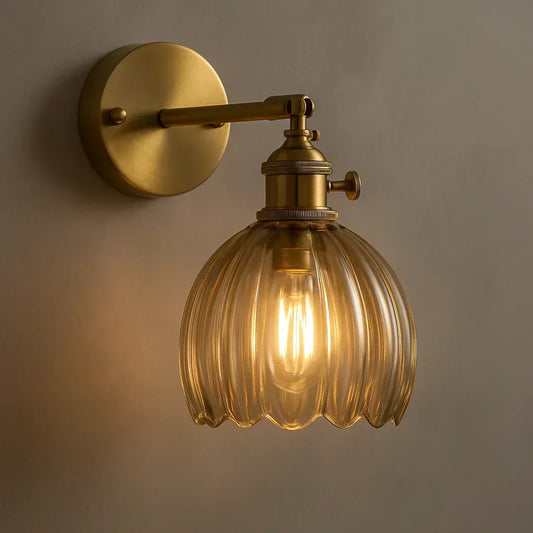 Vintage Style Wall Lamp Floral Pattern Decorative Light - Korstal