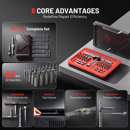 Magnetic Precision Screwdriver Set with Ratchet Handle