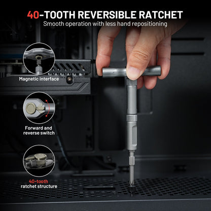 Magnetic Precision Screwdriver Set with Ratchet Handle