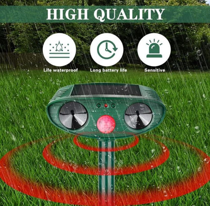 Weatherproof Solar Powered Animal Deterrent Ultrasonic Repeller