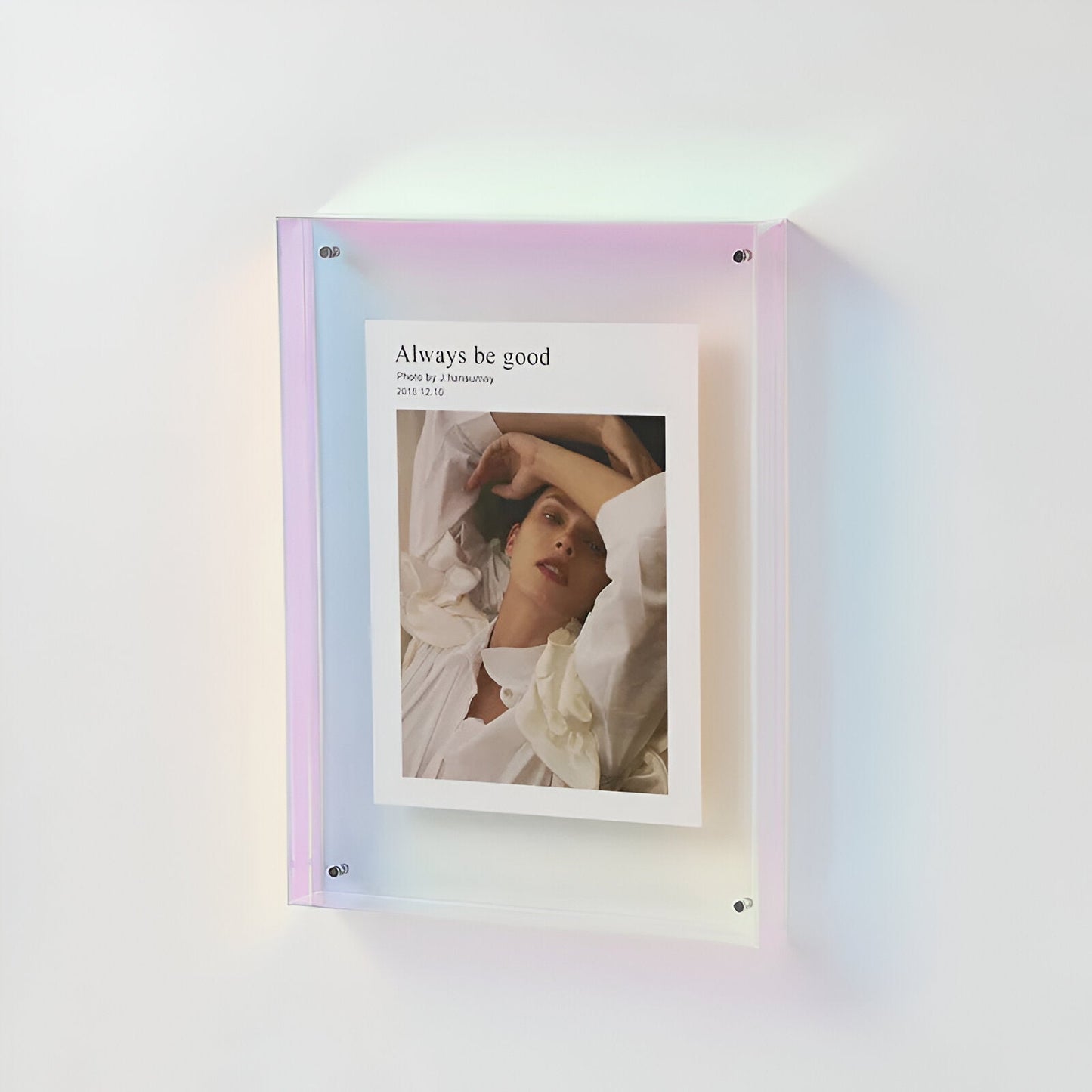 Colorful Glass Photo Frame – Stylish Wall Display