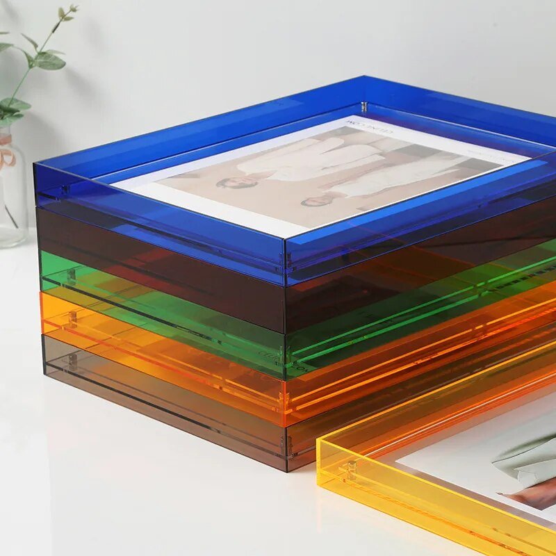 Colorful Glass Photo Frame – Stylish Wall Display