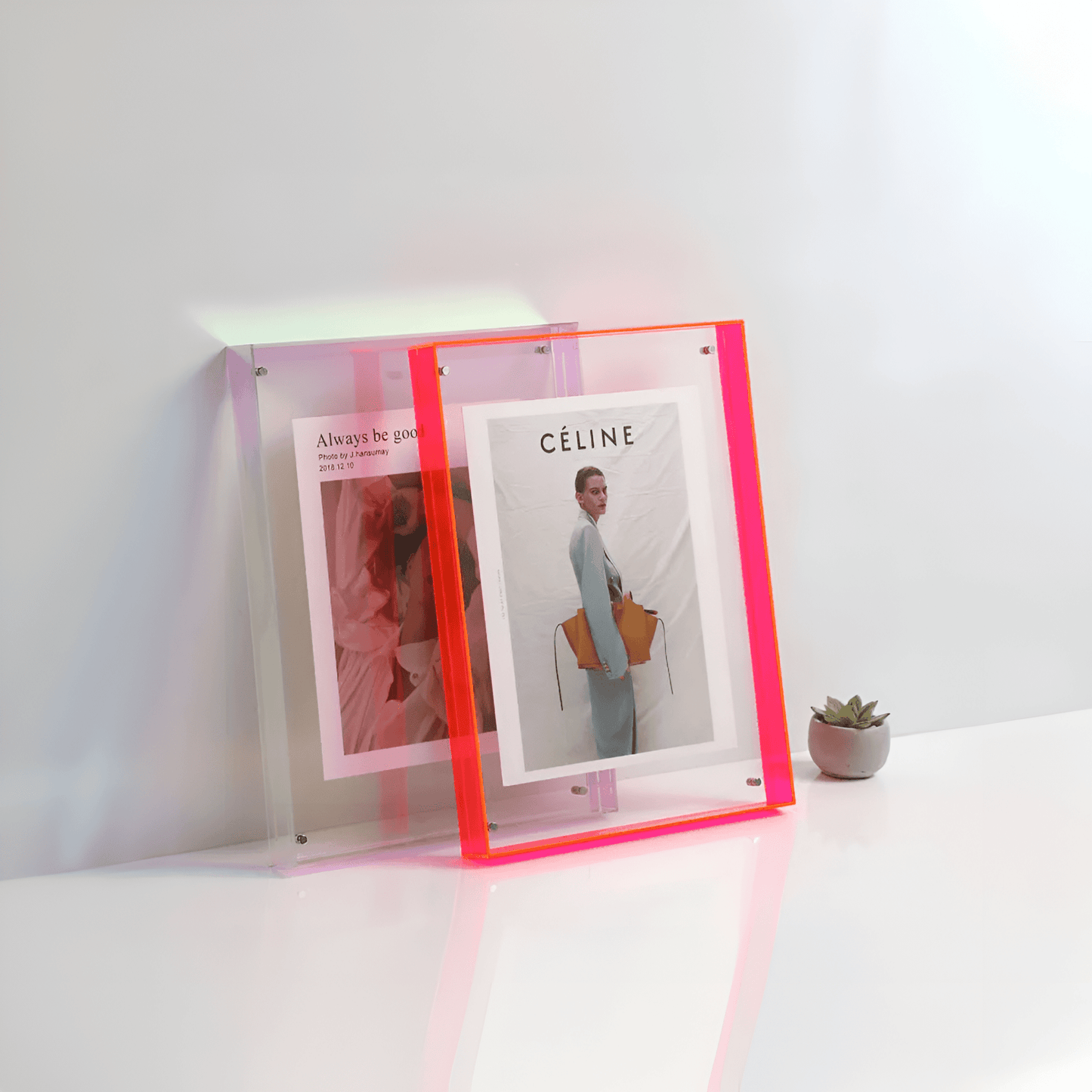 Colorful Glass Photo Frame – Stylish Wall Display - Korstal