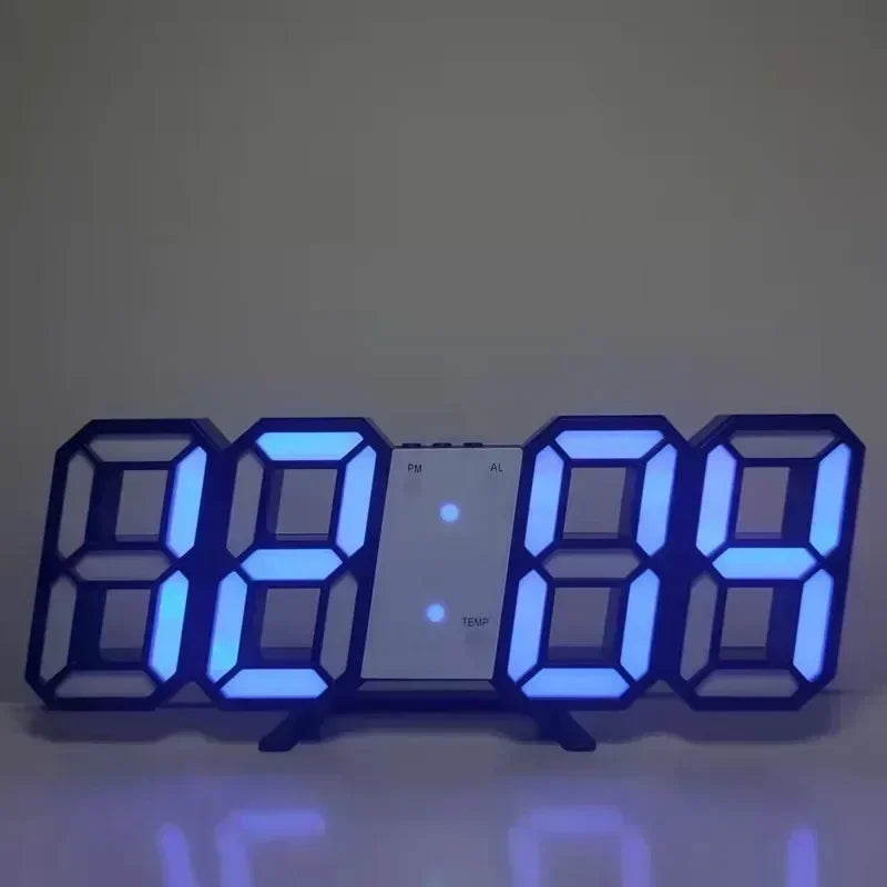 Stylish 3D LED Clock with Built-in Night Light