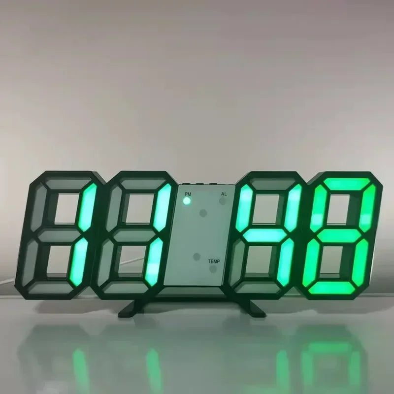 Stylish 3D LED Clock with Built-in Night Light