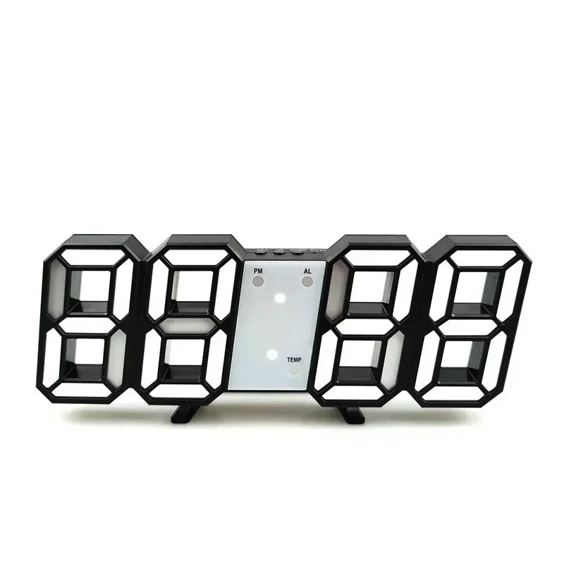Stylish 3D LED Clock with Built-in Night Light