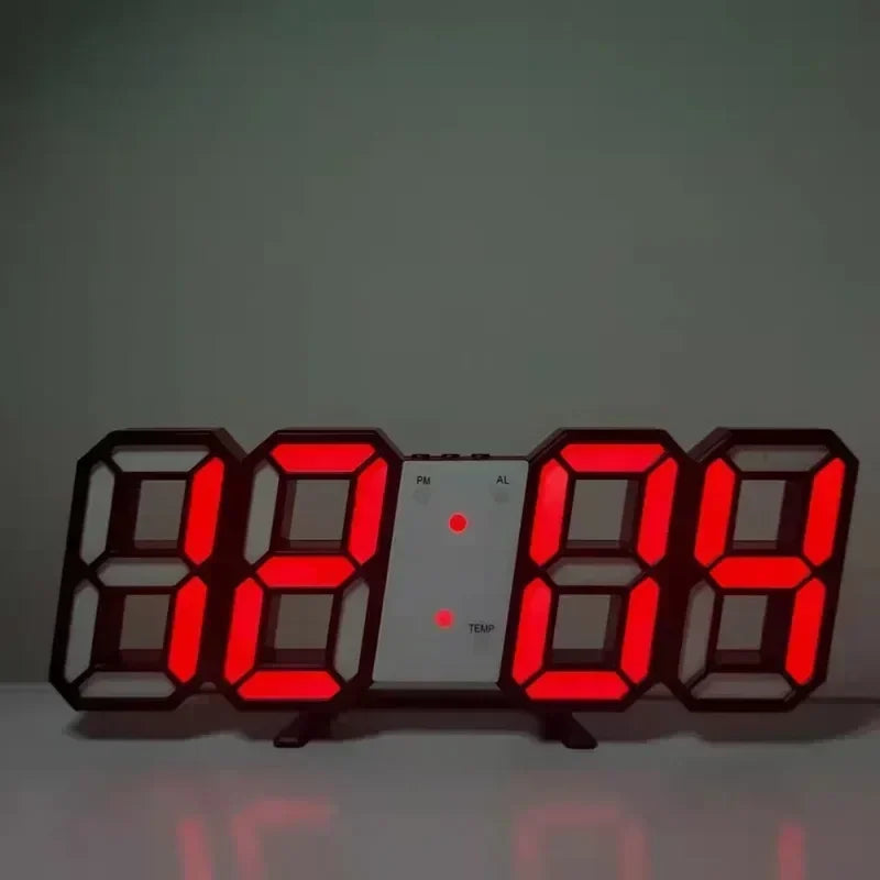 Stylish 3D LED Clock with Built-in Night Light