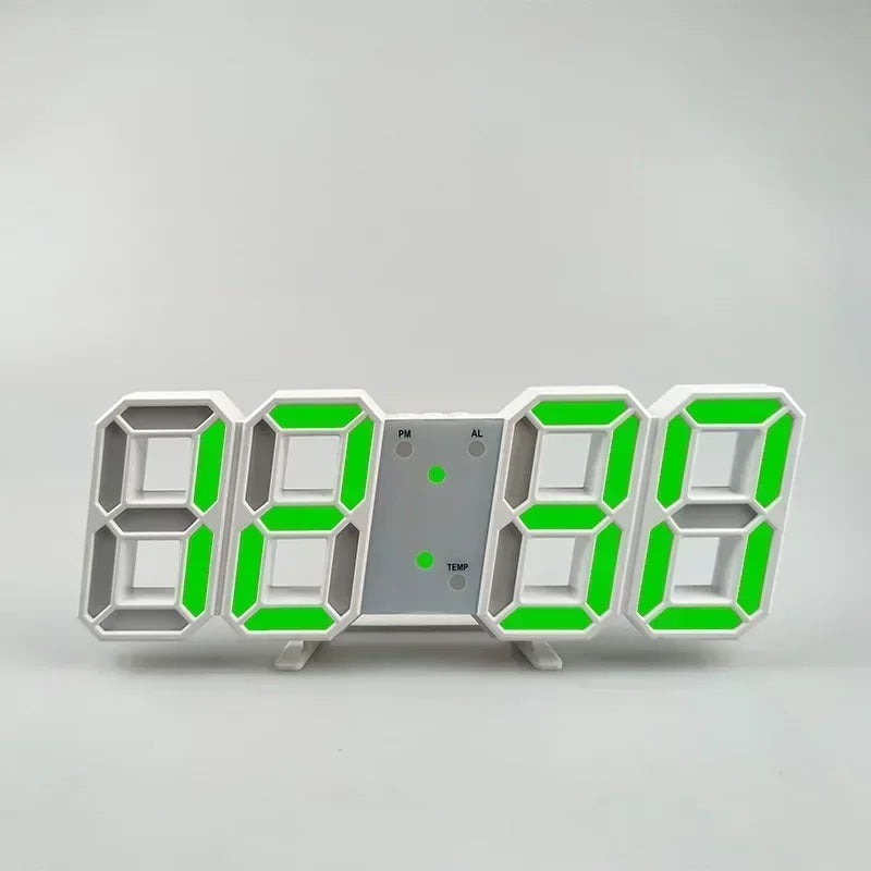 Stylish 3D LED Clock with Built-in Night Light