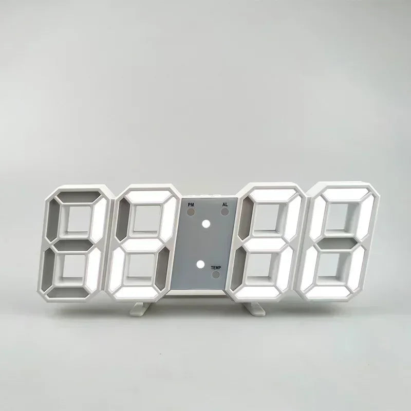 Stylish 3D LED Clock with Built-in Night Light