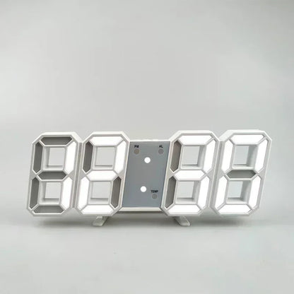 Stylish 3D LED Clock with Built-in Night Light