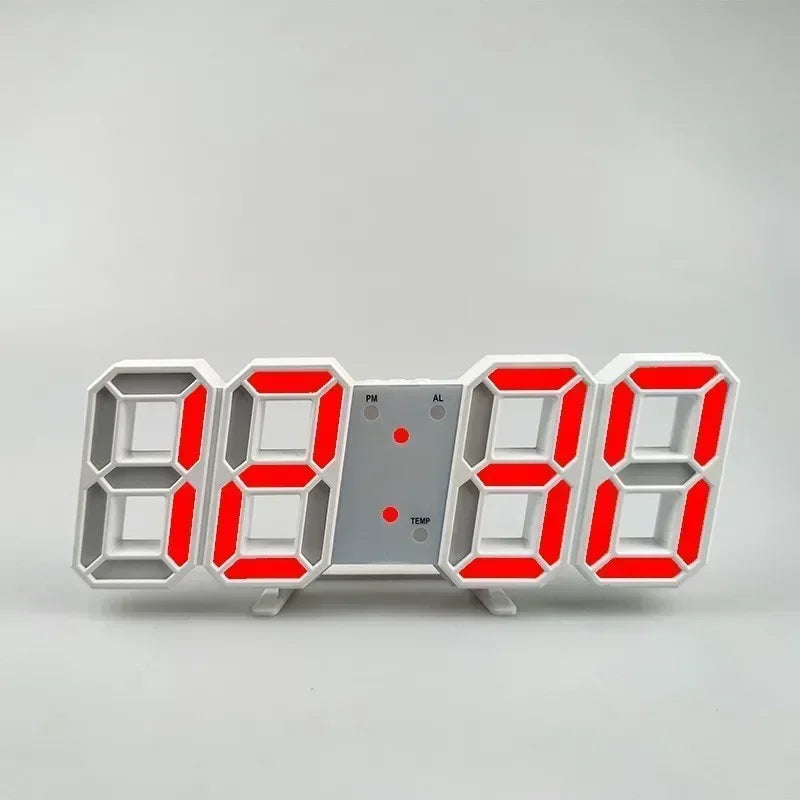Stylish 3D LED Clock with Built-in Night Light