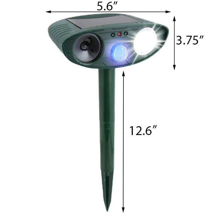Weatherproof Solar Powered Animal Deterrent Ultrasonic Repeller