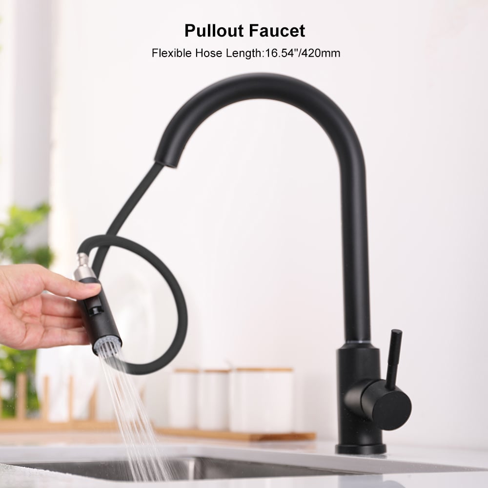 Simple Mount Kitchen Faucet with Flexible Spray Head