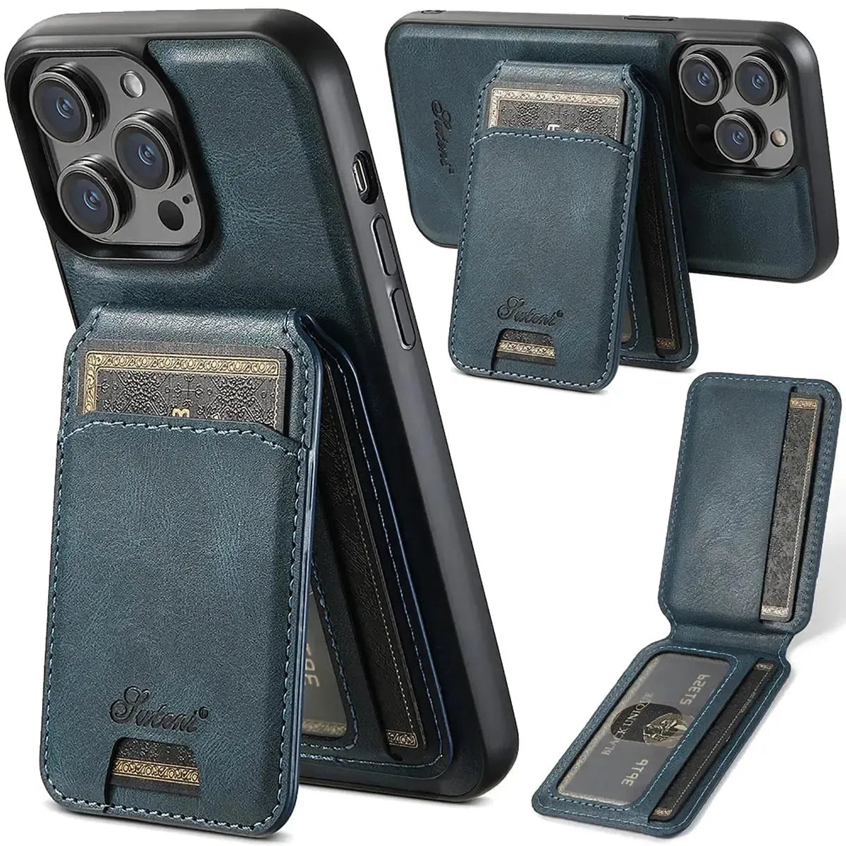 Vintage Leather Wallet Phone Case with Card Holder