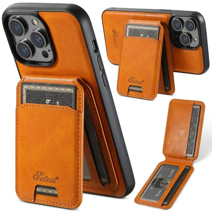 Vintage Leather Wallet Phone Case with Card Holder