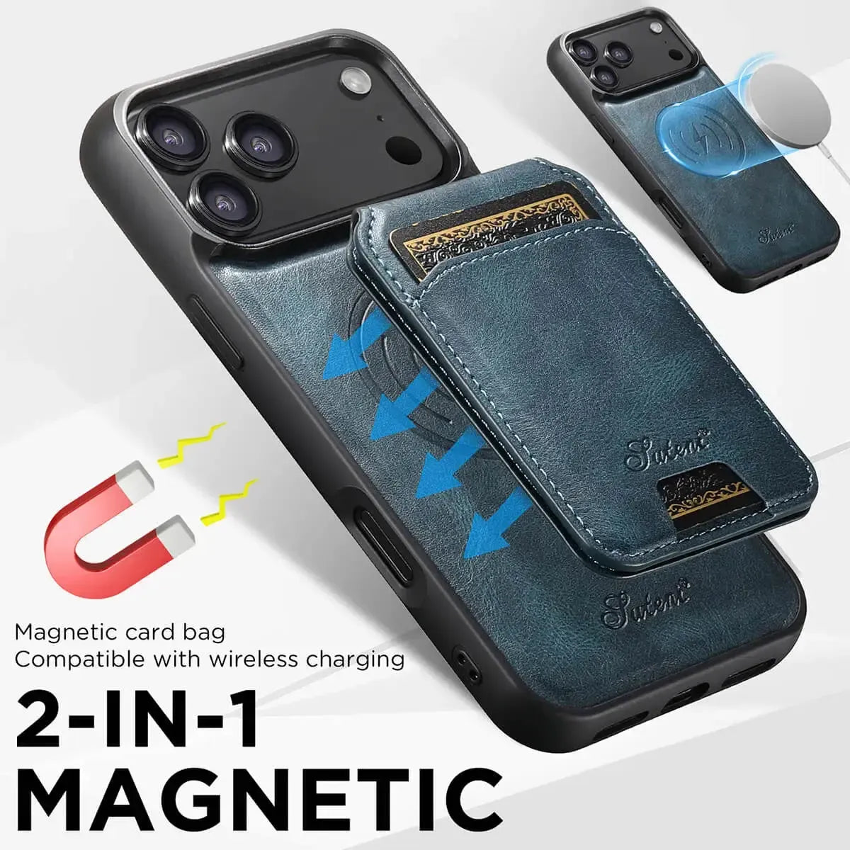 Vintage Leather Wallet Phone Case with Card Holder