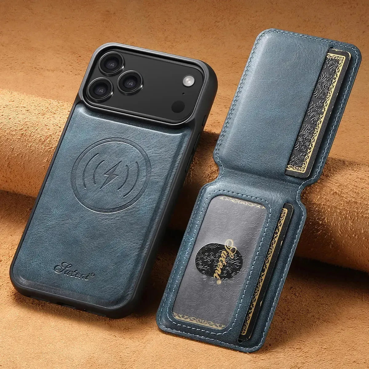 Vintage Leather Wallet Phone Case with Card Holder