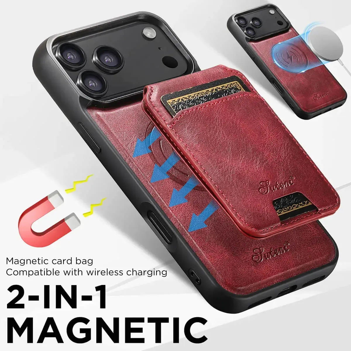 Vintage Leather Wallet Phone Case with Card Holder