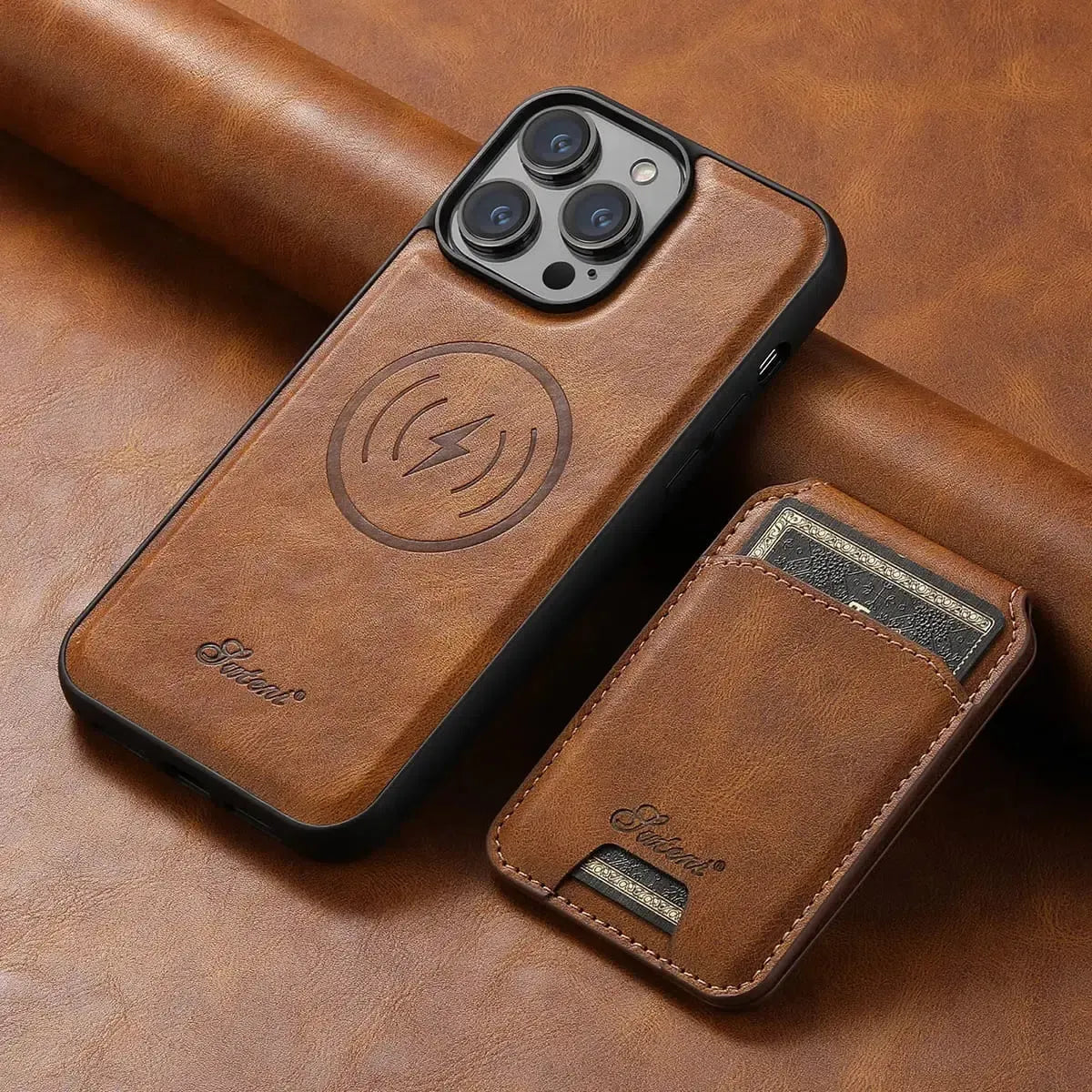 Vintage Leather Wallet Phone Case with Card Holder