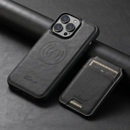 Vintage Leather Wallet Phone Case with Card Holder