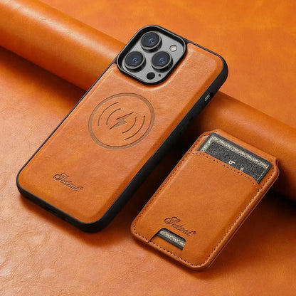 Vintage Leather Wallet Phone Case with Card Holder