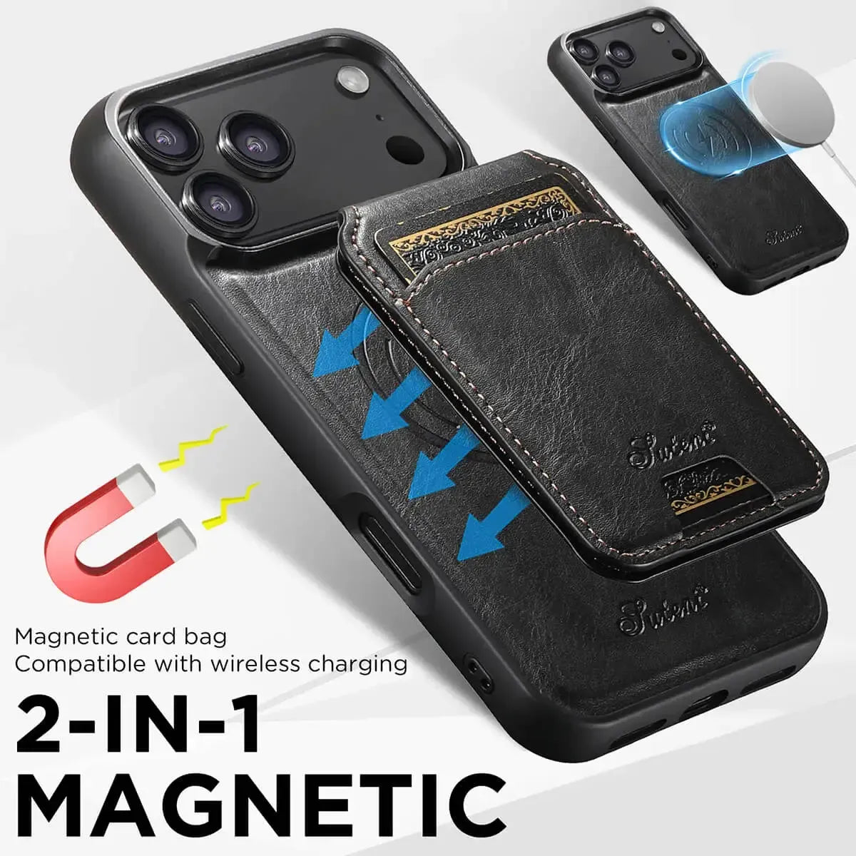 Vintage Leather Wallet Phone Case with Card Holder
