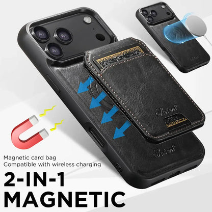 Vintage Leather Wallet Phone Case with Card Holder