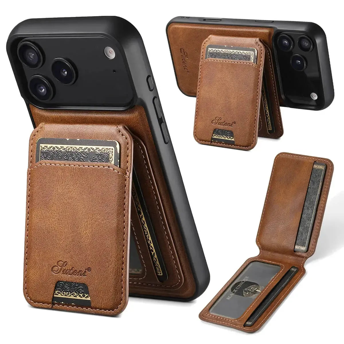 Vintage Leather Wallet Phone Case with Card Holder
