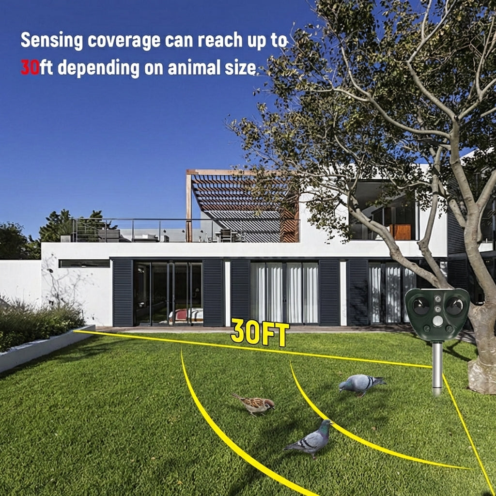 Weatherproof Bird Deterrent System for Garden Defense