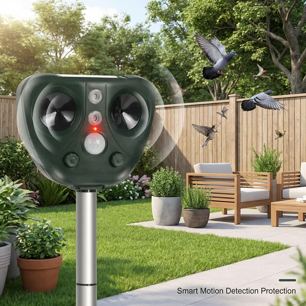 Weatherproof Bird Deterrent System for Garden Defense