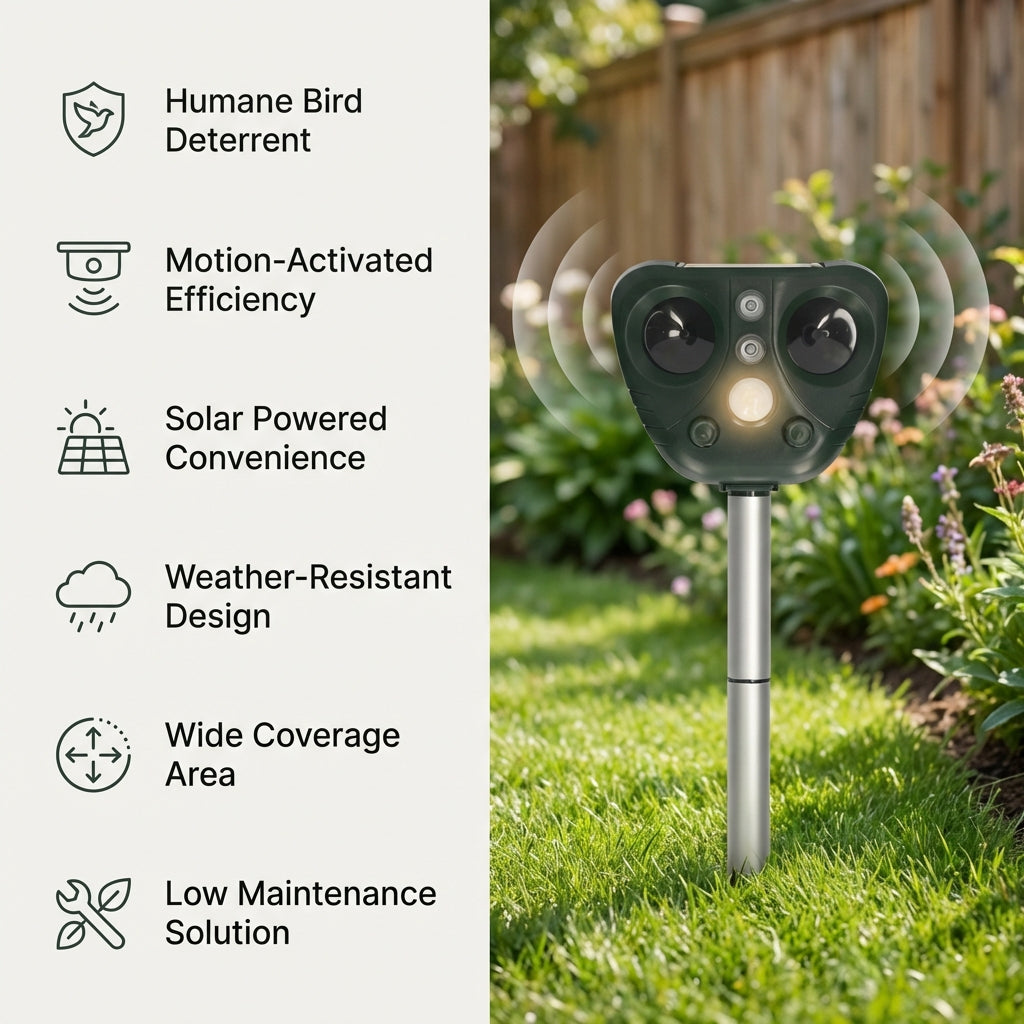 Weatherproof Bird Deterrent System for Garden Defense