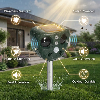 Weatherproof Bird Deterrent System for Garden Defense